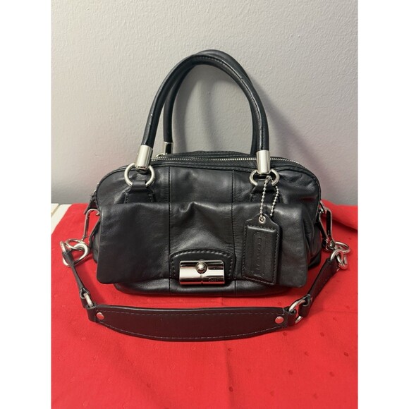 Coach KRISTIN Leather Satchel Handbag Double Strap & Zipper D1093-14782 Dust Bag - Picture 1 of 16